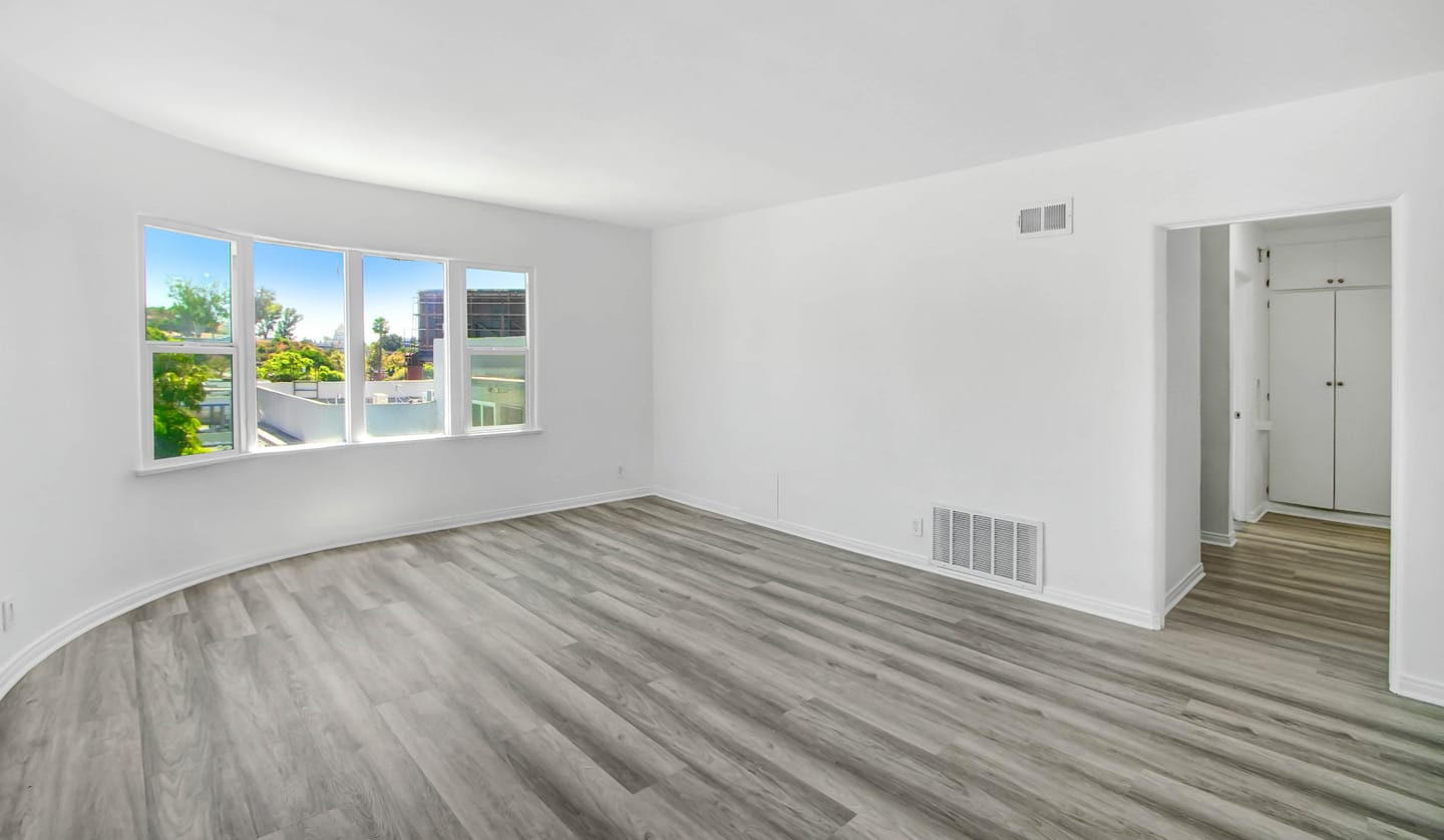 Open living room in a Wilcox apartment home
